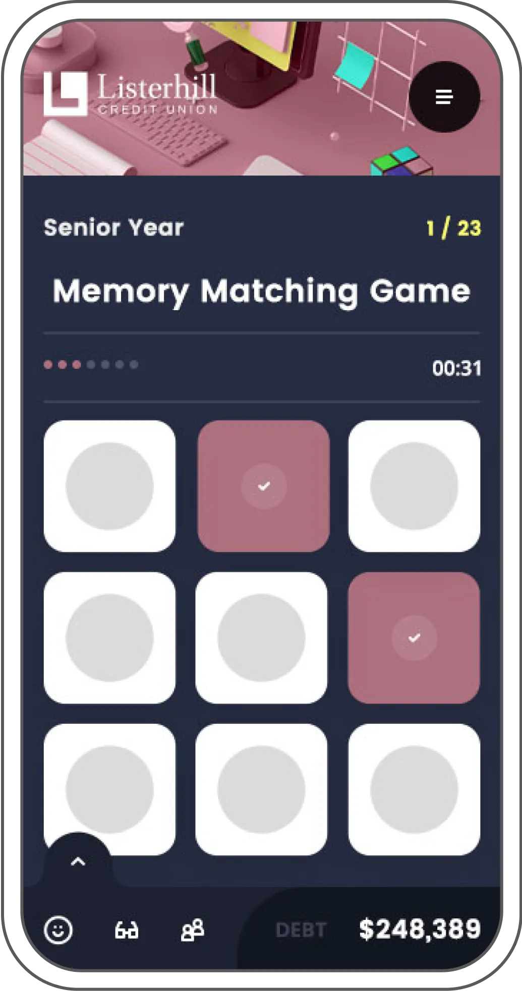 Lifepath memory matching minigame