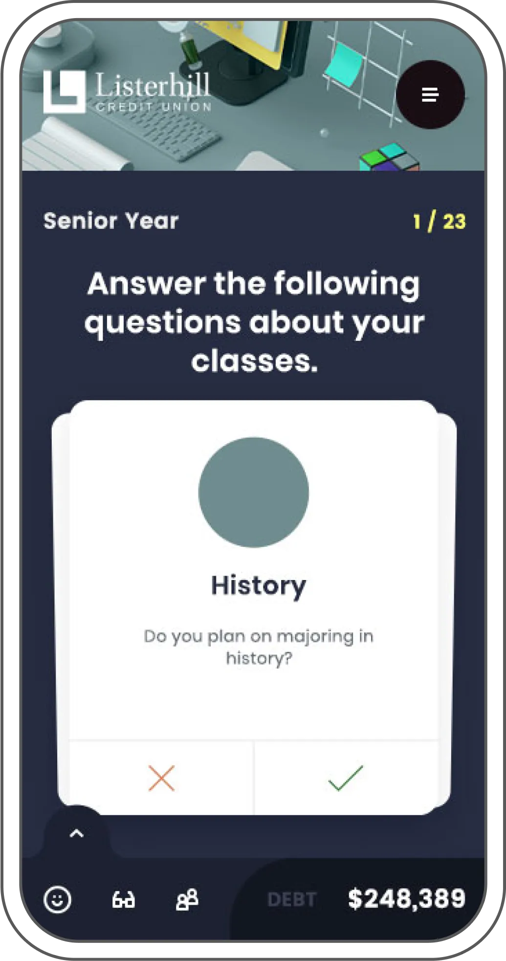 Lifepath class questions screen