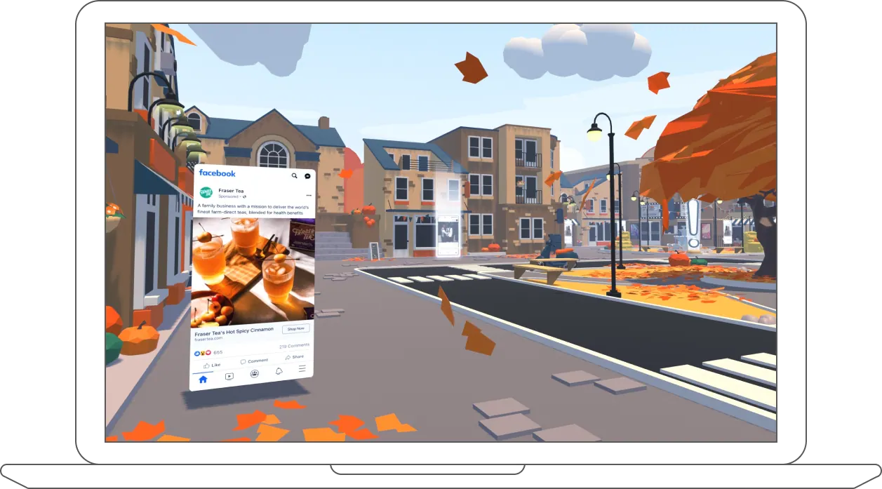 Meta Main Street shown on a laptop.