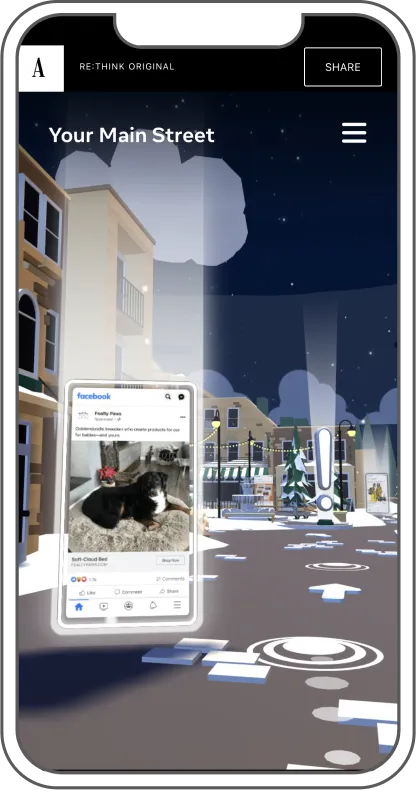 Meta Main Street mobile screen.