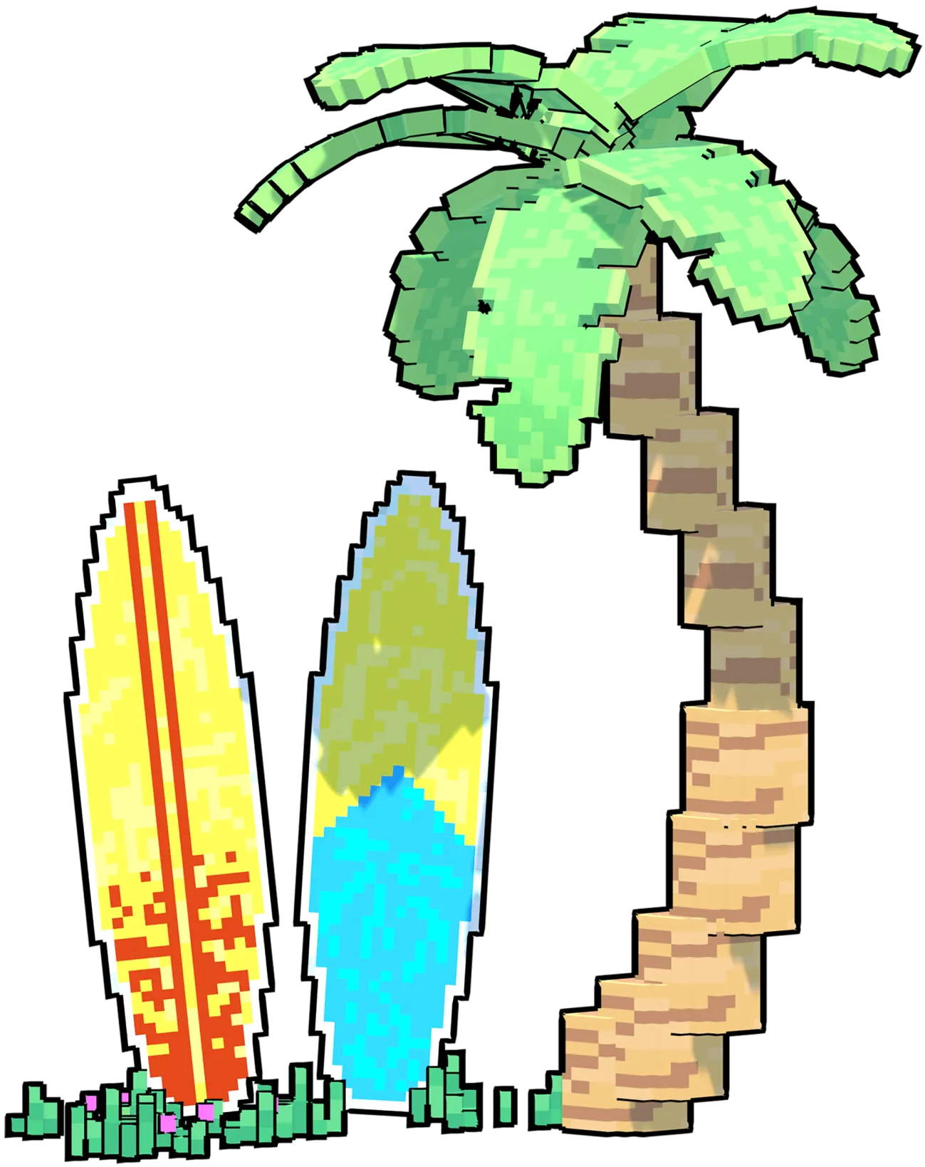 A stylized palm tree asset from the game.