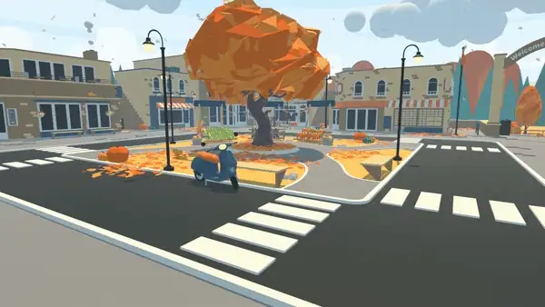 Autumn town square in Create Your Own Main Street, the 3D Facebook experience Triptych built with Atlantic Re:think