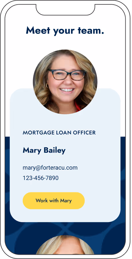 Fortera mobile website product screen