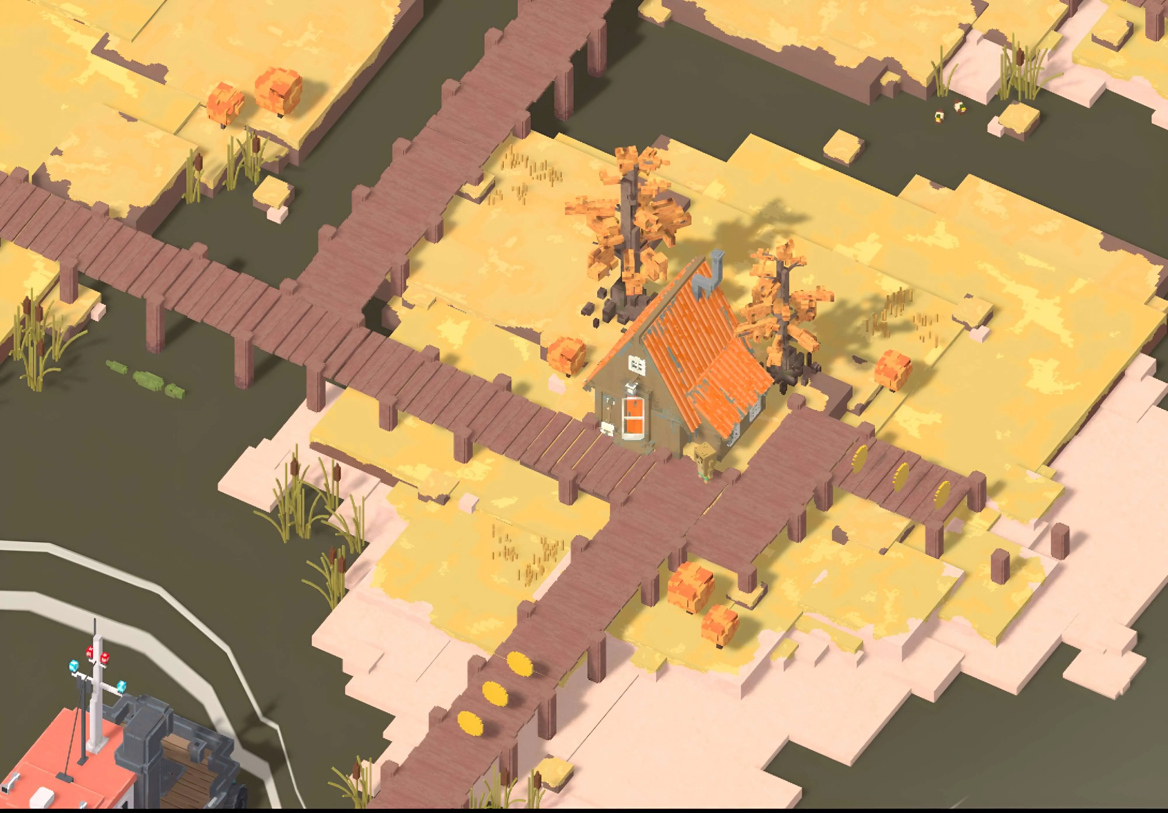 A stylized swamp level from the game world.